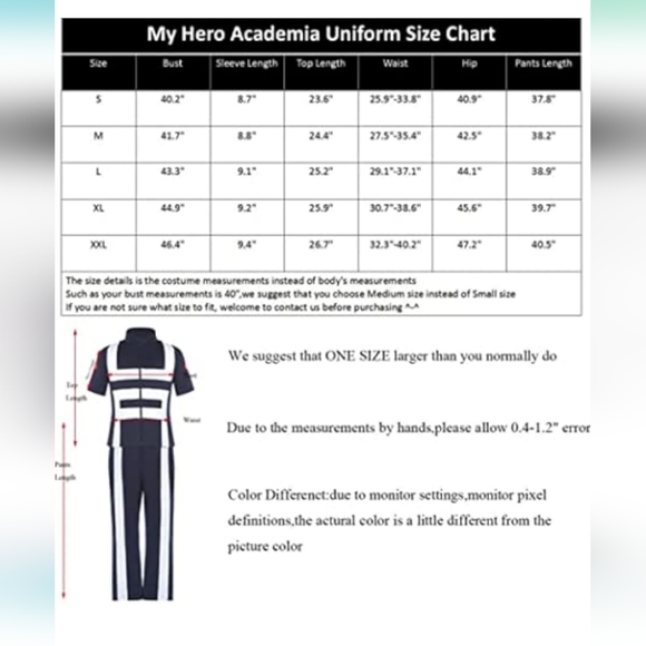 Boku No Hero My Hero Academia UA Gym Training SHIRTS ONLY size S - Picture 4 of 13